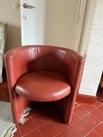 Vintage roestbruine lederen kuipzetels set van 4 stuks, Ophalen