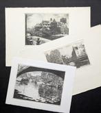 LOT van 3 etsen Gent - anoniem, Antiek en Kunst, Kunst | Etsen en Gravures, Ophalen of Verzenden