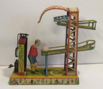 antiek wind up tin toy blikken voetballer Gely beschikbaar voor biedingen