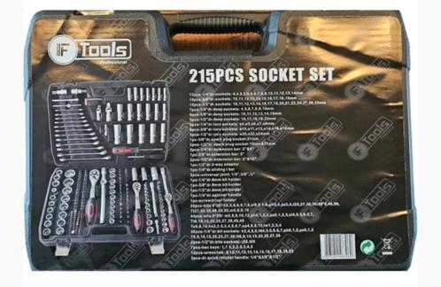 215 delig gereedschap set koffer doppenset, Auto diversen, Autogereedschap, Nieuw, Ophalen of Verzenden