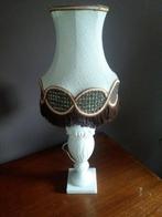 Retro lampadaire met marmeren voet en linnen kap., Zo goed als nieuw, Stof, 50 tot 75 cm, Ophalen