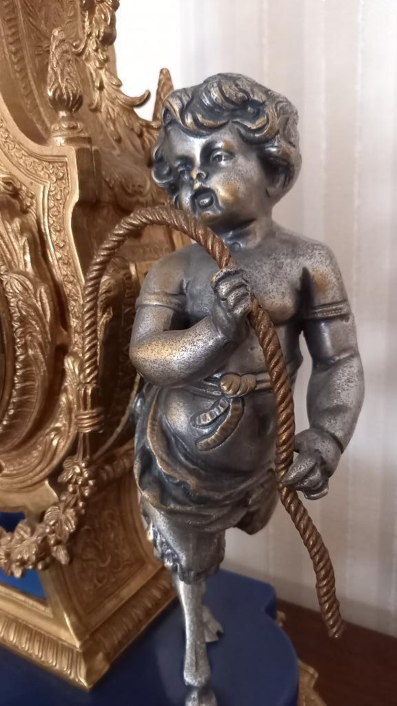 Pendule en 2 kandelaars drieluik, Antiek en Kunst, Antiek | Klokken, Ophalen