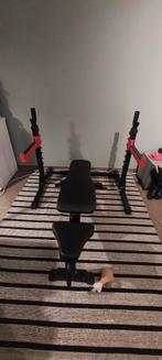 Gym set Bank en rack, Sport en Fitness, Fitnessapparatuur, Ophalen, Benen, Krachtstation, Zo goed als nieuw