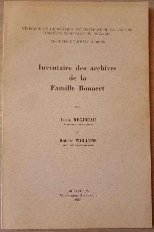 (NOBILITE HAINAUT) Inventaire des archives de la famille Bon, Antiek en Kunst, Antiek | Boeken en Manuscripten, Ophalen of Verzenden