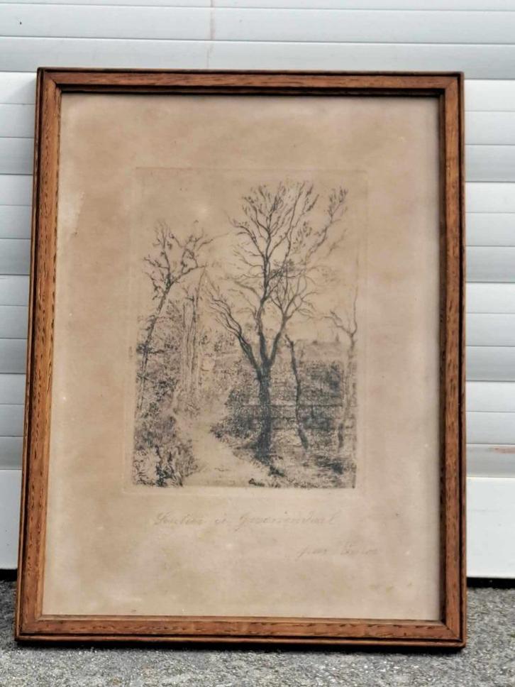 eau forte sentier signe james ensor, Antiek en Kunst, Kunst | Etsen en Gravures, Ophalen of Verzenden