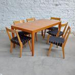 Set 6x jens risom voor knoll model 666w stoel 1940s + tafel, Antiek en Kunst, Ophalen of Verzenden