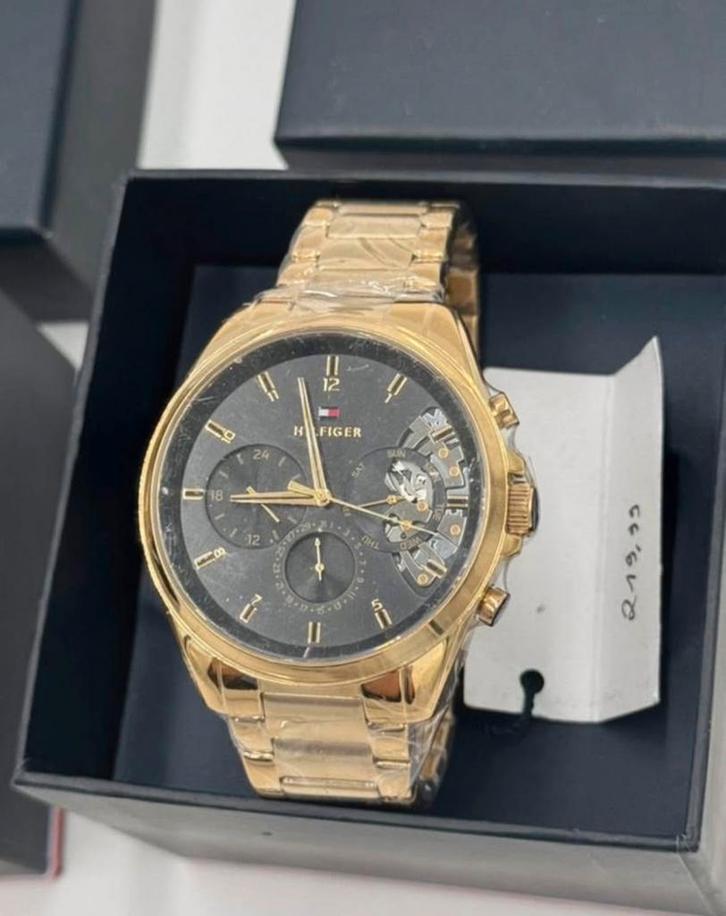 Tommy Hilfiger Horloge, Handtassen en Accessoires, Horloges | Heren, Nieuw, Goud, Goud, Ophalen of Verzenden