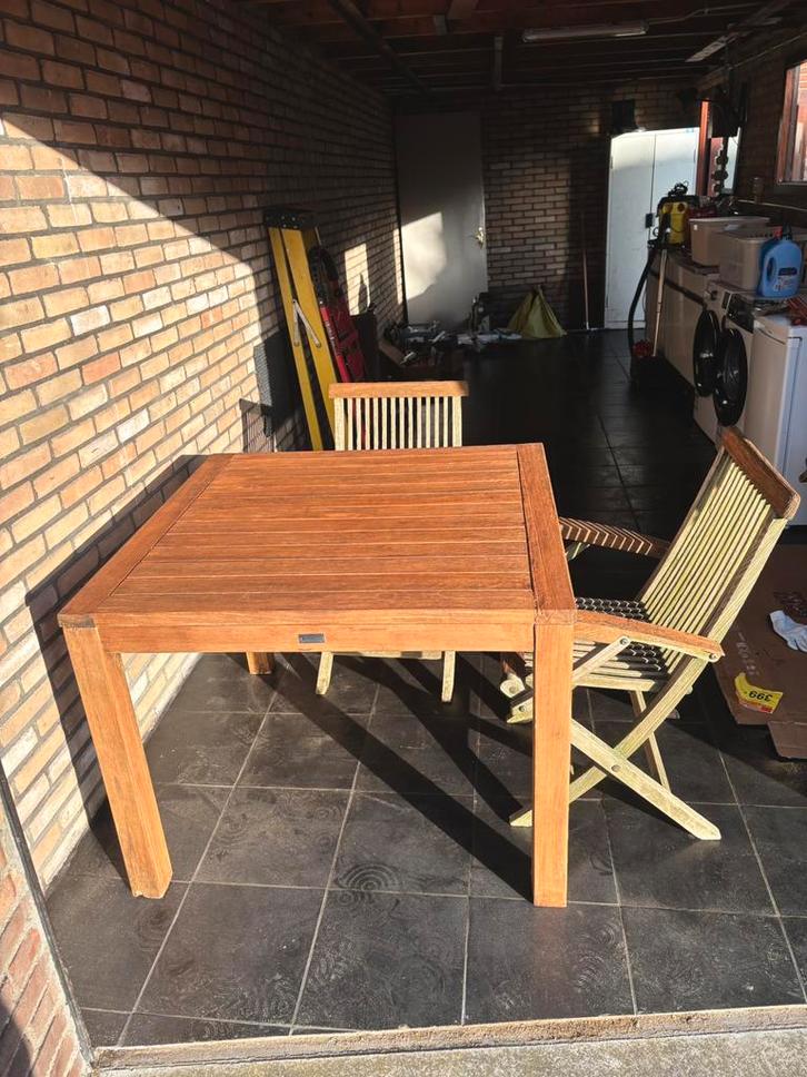 Kwalitatieve teak tuinset – opgeknapt – levering mogelijk, Tuin en Terras, Tuinsets en Loungesets, Zo goed als nieuw, Tuinset