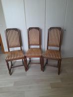 3 eikenhouten stoelen, Art Nouveau, Antiek en Kunst, Ophalen