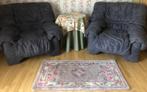 2 grijze stoffen zetels, Huis en Inrichting, Fauteuils, 75 tot 100 cm, Gebruikt, Stof, Vintage