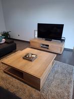 TV-kast en salontafel eik, Huis en Inrichting, Tafels | Salontafels, Ophalen, Gebruikt, Eikenhout, Minder dan 50 cm