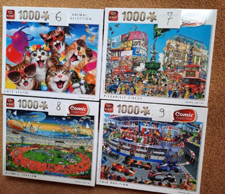 Puzzels van 1000 stukjes, Hobby en Vrije tijd, Denksport en Puzzels, Gebruikt, Legpuzzel, 500 t/m 1500 stukjes, Ophalen