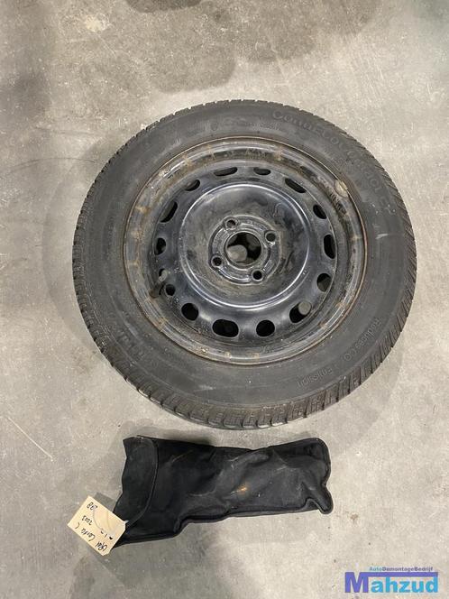 OPEL CORSA C 4X100 Reservewielset krikset thuiskomer 14 inch, Auto-onderdelen, Banden en Velgen, Band(en), Gebruikt