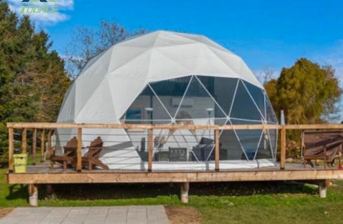 Tente Géodésique Dome 5.5m diamètre avec rideaux et accessoi, Caravans en Kamperen, Tenten, Nieuw