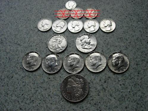 14 stuks zilver Verenigde Staten Amerika 148gr, Postzegels en Munten, Munten | Amerika, Zilver, Ophalen of Verzenden