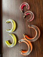 Gele, oranje en roze neon oorbellen jaren 80 stijl, Handtassen en Accessoires, Oorbellen, Ophalen of Verzenden, Zo goed als nieuw