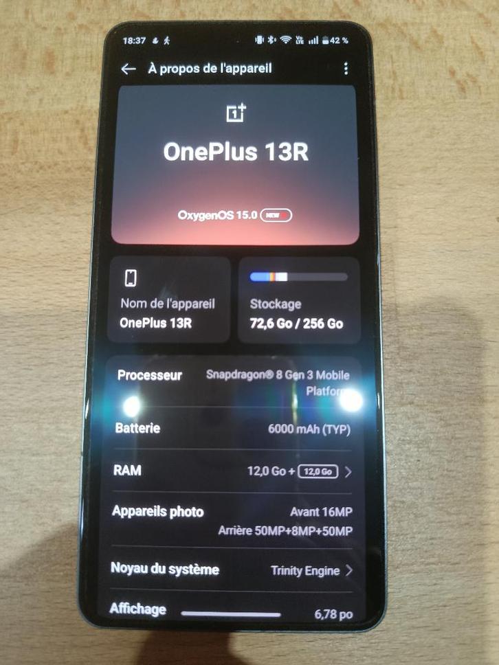 GSM ONEPLUS 13R 5G / 12 Go de RAM et 256 Go de stockage, Télécoms, Téléphonie mobile | Marques Autre, Comme neuf, Sans abonnement