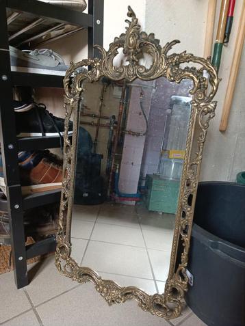 Superbe miroir art nouveau en bronze doré 