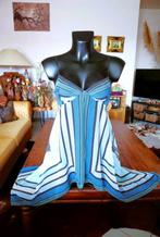 uniek speciaal zeeblauw toonaangevende jurk maat 38, Comme neuf, Taille 38/40 (M), Bleu, Sous le genou