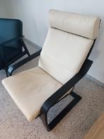 IKEA zetel POÄNG wit zwart, Huis en Inrichting, Fauteuils, Ophalen, Zo goed als nieuw