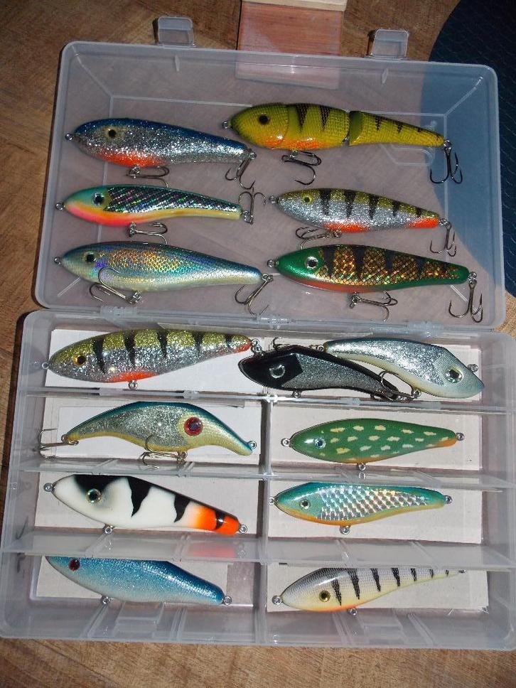 Grote Box met Jerkbaits, Watersport en Boten, Hengelsport | Roofvissen, Zo goed als nieuw, Complete set, Ophalen of Verzenden