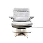 Vintage design fauteuil met grijs suède bekleding jaren '70, Huis en Inrichting, Zitzakken, Ophalen of Verzenden