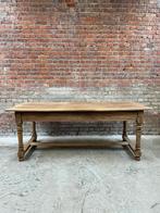 Gebleekte Franse antieke eettafel in massief eikenhout, Ophalen, Eikenhout