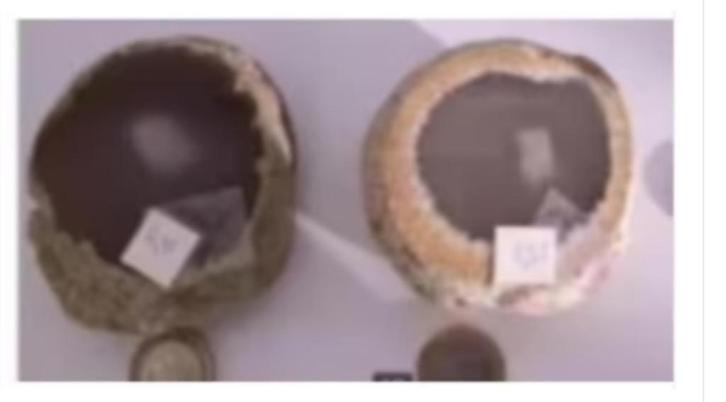 2  kleine wateragaten of hydrolieten samen 5 euro  !, Verzamelen, Mineralen en Fossielen, Ophalen of Verzenden