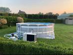 Intex zwembad met warmtepomp & zandfilter, Tuin en Terras, Zwembaden, Rond, 300 cm of meer, Zo goed als nieuw, Opzetzwembad
