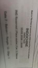Concert Indochine 13 fevrier 2026, Tickets & Billets, Deux personnes, Février