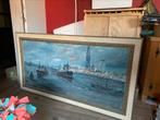 Groot Schilderij Antwerpen Schelde op doek, Ophalen