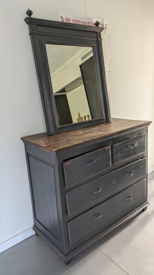Antieke Brocante kast met spiegel, Antiek en Kunst, Antiek | Meubels | Kasten, Ophalen