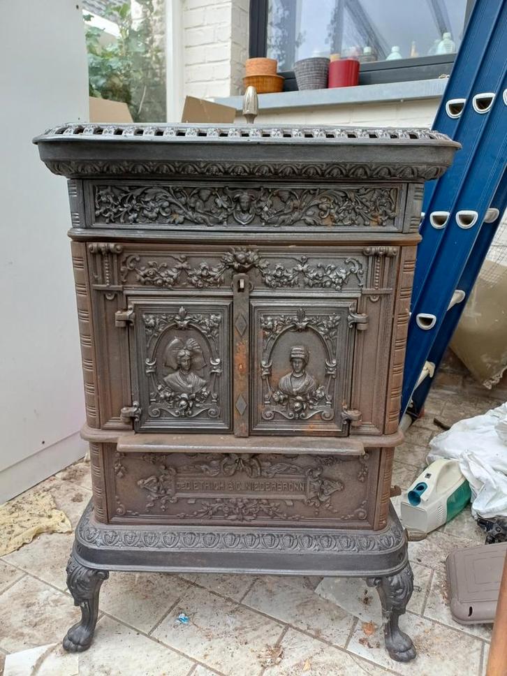 Poêle à bois ancien en fonte, Dietrich&Niederbronn, Maison & Meubles, Poêles, Poêle à bois, Enlèvement