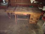 Vintage bureau in hout uitklapbaar regency style, Ophalen of Verzenden