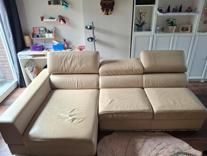 GRATIS lederen 3 zit, Huis en Inrichting, Zetels | Complete zithoeken, Gebruikt, Ophalen