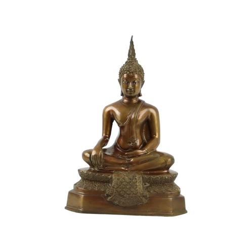 Vintage Messing Boeddha Beeld Sculptuur Zittend Chiang Saen, Maison & Meubles, Accessoires pour la Maison | Statues de Bouddha