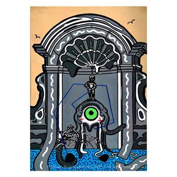 Origineel schilderij van Manneken-Pis - Acryl - 40x60 cm beschikbaar voor biedingen