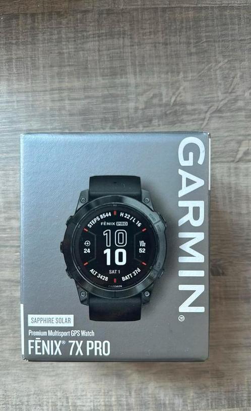 GARMIN FENIX 7X PRO SAPPHIRE SOLAR CARBON  COMPLÈTEMENT NEUF, Handtassen en Accessoires, Sporthorloges, Zo goed als nieuw, Grijs