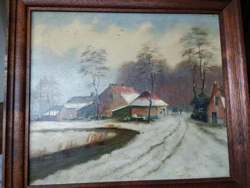 Belle peinture peinte Paysage de fermiers avec, Enlèvement ou Envoi