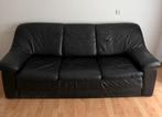 3-zits + 2-zits zwarte leren sofa, Ophalen, Gebruikt, 150 tot 200 cm, Driepersoons