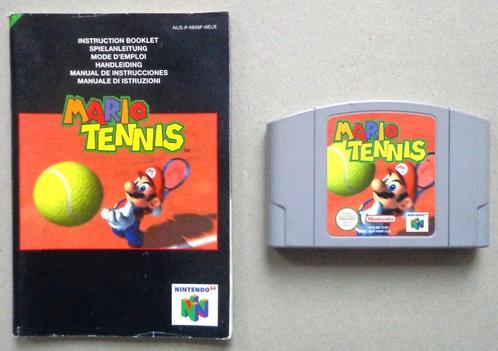 Mario Tennis voor de Nintendo 64 + boekje, Games en Spelcomputers, Games | Nintendo 64, Gebruikt, Ophalen of Verzenden