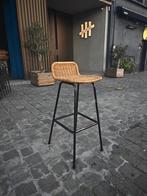 Rattan barkruk met zwart metalen frame, Zakelijke goederen, Ophalen of Verzenden