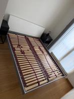 2 persoonsbed met lattenbodems (zonder matras), Ophalen, Gebruikt, Wit, Tweepersoons