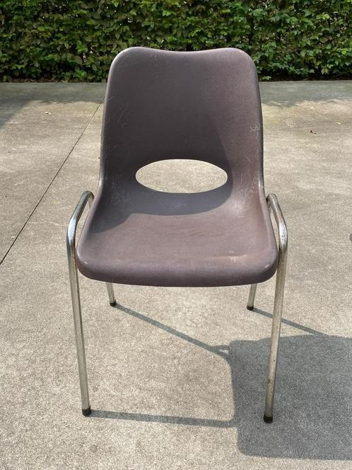 stoelen, Huis en Inrichting, Stoelen, Gebruikt, Vijf, Zes of meer stoelen, Kunststof, Metaal, Bruin, Ophalen