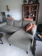 Groene Hoekzetel 2zit met arm links en longchair rechts, Ophalen, Zo goed als nieuw, Stof