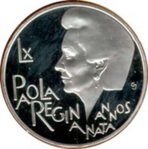 Munt 250 FB 60e verjaardag koningin Paola, Postzegels en Munten, Munten | België, Losse munt, Zilver, Zilver, Ophalen