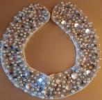 Faux col femmes- Décor strass, Bijoux, Sacs & Beauté, Colliers, Enlèvement ou Envoi, Utilisé, Blanc, Avec strass