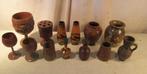 Mooie Partij Oude Houten Glazen Potten kruiken..., Ophalen of Verzenden