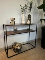 Wandtafel zwart stalen frame/bruine mdf legplanken, Huis en Inrichting, Woonaccessoires | Wandplanken en Boekenplanken, Ophalen