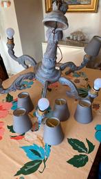 Mooie luchter in hout 70 cm diameter, Huis en Inrichting, Lampen | Kroonluchters, Ophalen, Zo goed als nieuw, Hout